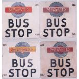 A pair of double sided, Midland Red Bus Stop plates depicting the company logo of full title through