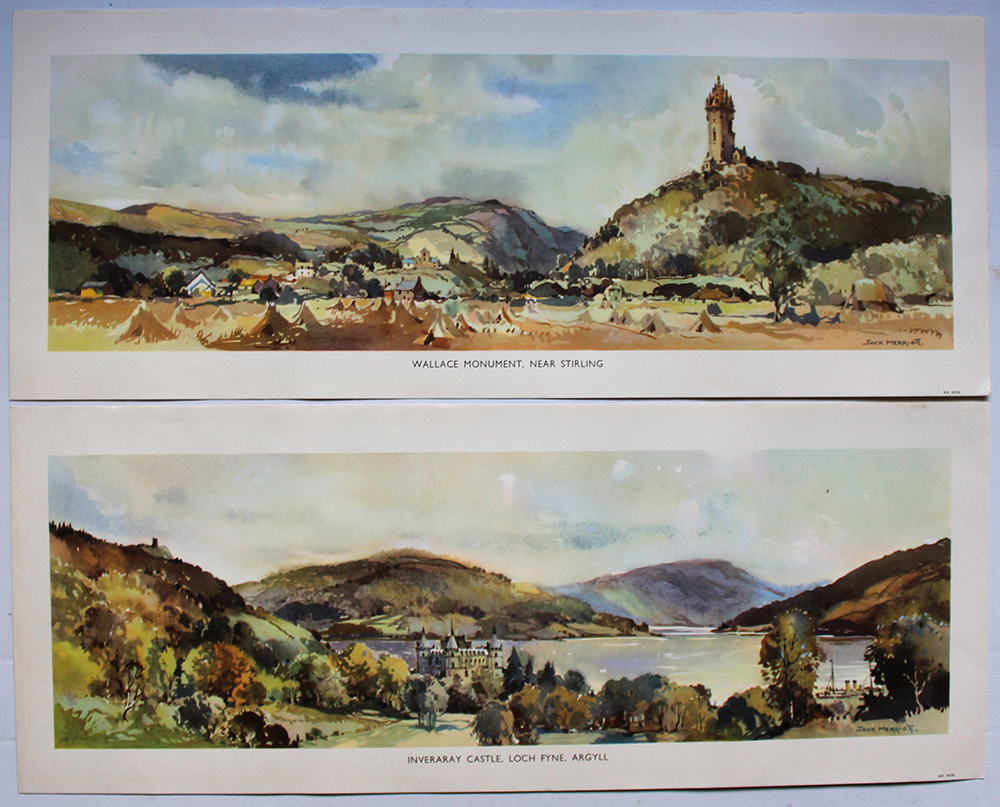 BR(Sc) Carriage Prints, a loose pair comprising: Wallace Monument, near Stirling and Inveraray