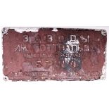 Worksplate Russian Railways Bryno. Number and date indiscernible because of thick paint still