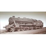 Official Works Photograph of LMS Caprotti Class 5 number 44738 signed lower right by H G Ivatt