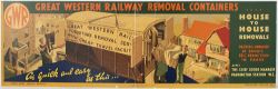 GWR carriage print advertising panel GREAT WESTERN RAILWAY REMOVAL CONTAINERS HOUSE TO HOUSE