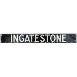 Great Eastern Railway indicator enamel INGATESTONE ex Liverpool Street Station indicator board. In