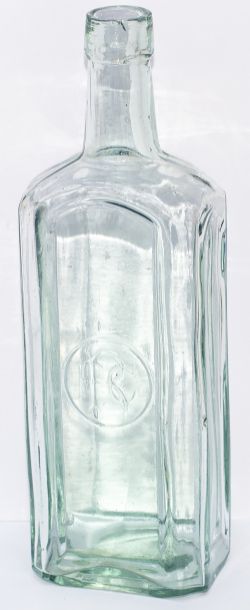 Furness Railway clear glass Beer Bottle with FRC on the front, stands 9 inches tall. Only the