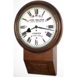 London Chatham and Dover Railway 14-inch Teak cased drop dial railway clock LC&DR circa 1842 by