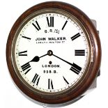 LB&SCR 10 inch Mahogany cased fusee dial clock with a cast brass bezel, supplied to the London