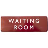 BR(M) FF enamel doorplate WAITING ROOM. In excellent condition. Measures 18in x 6in.