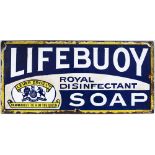 Advertising enamel LIFEBUOY SOAP ROYAL DISINFECTANT LEVER BROS LTD SOAPMAKERS TO H.M. THE QUEEN.