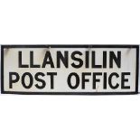 Post Office enamel fascia sign LLANSILIN POST OFFICE. In very good condition with minor edge