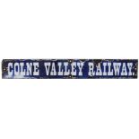 Colne Valley Railway enamel double royal poster board heading. In good condition with some