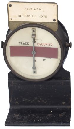Great Western Railway brass cased circular track circuit banner repeater complete with traffolite