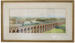 Original artwork by Richard Ward for the Southern Region carriage print DIRECT ELECTRIC SERVICES