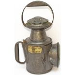 South Eastern & Chatham Railway three-aspect miniature INSPECTORS HANDLAMP. The body has a scalloped