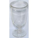 Great Western Railway glass Celery vase, Acid etched GWR HOTELS marked on the front in roundel.