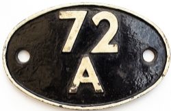 Shedplate 72A Exmouth Junction 1950- September 1963. This ex LSWR shed to the east of Exeter had