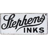 Advertising enamel sign STEPHENS INKS. In good condition with some edge chipping and a couple of