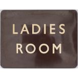 BR(W) FF enamel station sign LADIES ROOM. In very good condition, measures 24in x 18in.