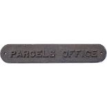 Taff Vale Railway cast iron doorplate PARCELS OFFICE. In very good condition measures 16.75in x 5.