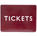 BR(M) FF enamel railway station sign TICKETS. In excellent condition measures 24in x 18in.