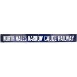 NORTH WALES NARROW GAUGE RAILWAY double royal full title enamel poster board heading. In good