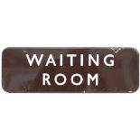 BR(W) FF enamel doorplate WAITING ROOM. In very good condition with some minor edge chipping,