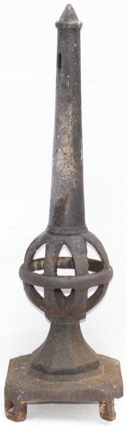 Great North of Scotland Railway signal finial. Cast iron in original condition measures 29in tall.