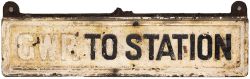 GWR cast iron sign GWR TO STATION complete with 2 original mounting lugs as fitted beneath the