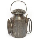 London & South Western Railway 3 Aspect handlamp stamped in the reducing cone and side L&SWR and