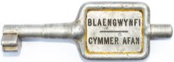 GWR/BR-W Tyers No9 aluminium single line Key Token BLAENGWYNFI - CYMMER AFAN. Configuration D, in ex