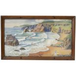 Carriage print NORTH CORNWALL by Adrian Allinson from the Southern Railway Series. In an original