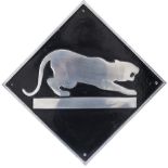 British Rail cast aluminium depot plaque for Leicester depicting the Panther. Square cast