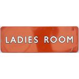 BR(NE) FF enamel railway sign with black edged letters LADIES ROOM. In good condition with some face