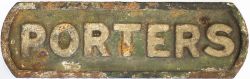 London & South Western Railway doorplate PORTERS. Cast iron in original condition, measures 13in x