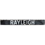Great Eastern Railway indicator enamel RAYLEIGH ex Liverpool Street Station indicator board. In very