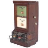 Great Western Railway mahogany cased double line Spagnoletti block instrument face marked DOWN and