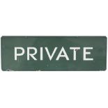 Southern Railway enamel doorplate PRIVATE. In very good condition with small face and edge chipping,