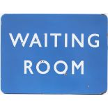 BR(SC) FF enamel station sign WAITING ROOM. In very good condition with minor face chipping,