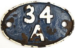 Shedplate 34A Kings Cross 1948-June 1963. Ex D3310 In lightly restored condition.