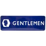 BR(E) FF enamel sign GENTLEMEN with silhouette pictogram. In very good condition with minor chipping