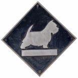 British Railways cast aluminium depot plaque for Eastfield depicting the West Highland Terrier.