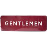 BR(M) FF enamel railway sign GENTLEMEN. Double sided both sides in good condition with minor face