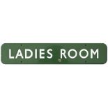 BR(S) FF enamel doorplate LADIES ROOM. In very good condition with a couple of small face chips,