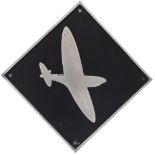 British Railways cast aluminium depot plaque for Eastleigh depicting the Spitfire. In as removed
