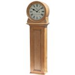 Caledonian Railway 12in pine cased weight driven regulator railway wall clock. The rectangular