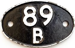 Shedplate 89B Brecon 1949-November 1959. This ex B & M shed lost its allocation of 13 locos in