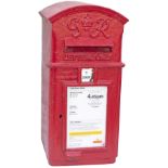 Cast iron post box, Wagon box type, George VI. In nicely restored condition with makers name W T