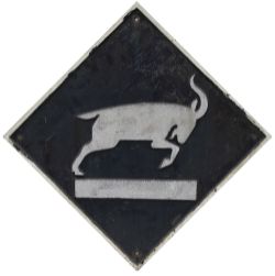 British Railways cast aluminium depot plaque for Cardiff Canton depicting the Goat ex British