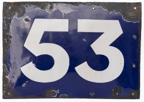 Midland & South Western Junction Railway enamel Bridgeplate 53, from a bridge over Elcot Road just