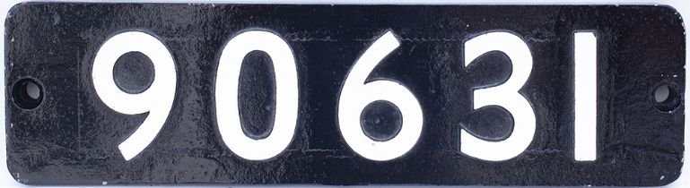 Smokebox numberplate 90631 ex WD 2-8-0 built for The War Department by Vulcan Foundry in 1944 and