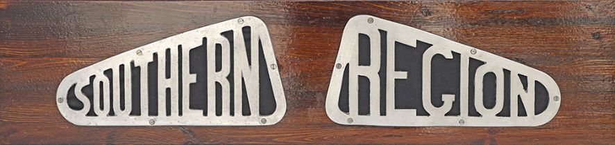 A pair of Southern Railway carriage ventilation covers from the Bulleid Waterloo and City carriages,