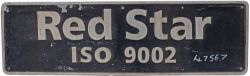 Nameplate RED STAR ISO 9002 ex British Railways Class 47 numbered 47567 built at Crewe Works in
